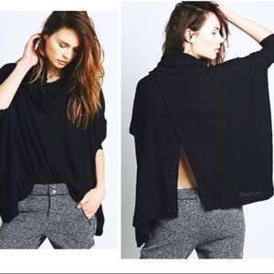 Free People Beach World Traveler Black Split Back Top Small
